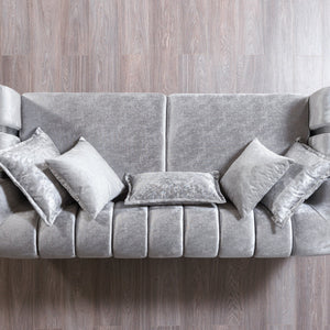 Santana Silver Velvet Sofa 89