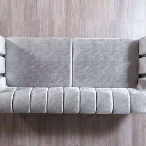 Santana Silver Velvet Sofa 89