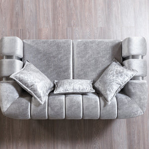 Santana Silver Velvet Sofa 89