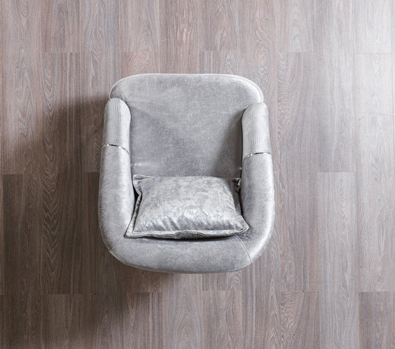 Santana Silver Velvet Sofa 89