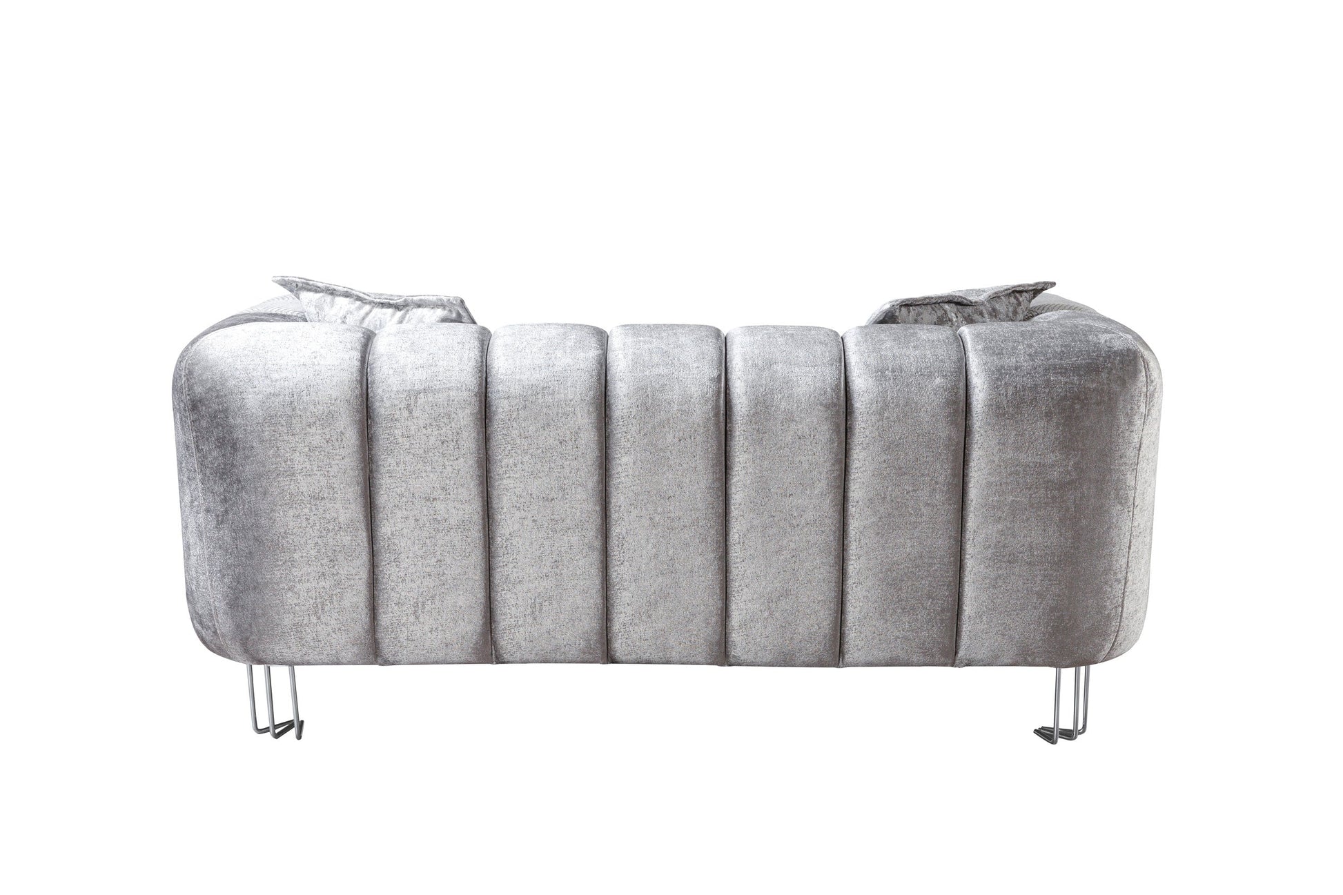 Santana Silver Velvet Sofa 89" & Loveseat 69"