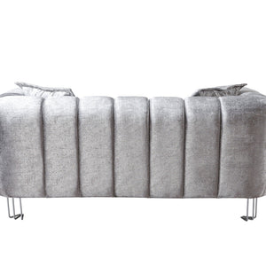 Santana Silver Velvet Sofa 89