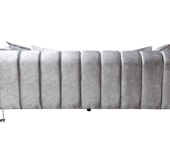 Santana Silver Velvet Sofa 89