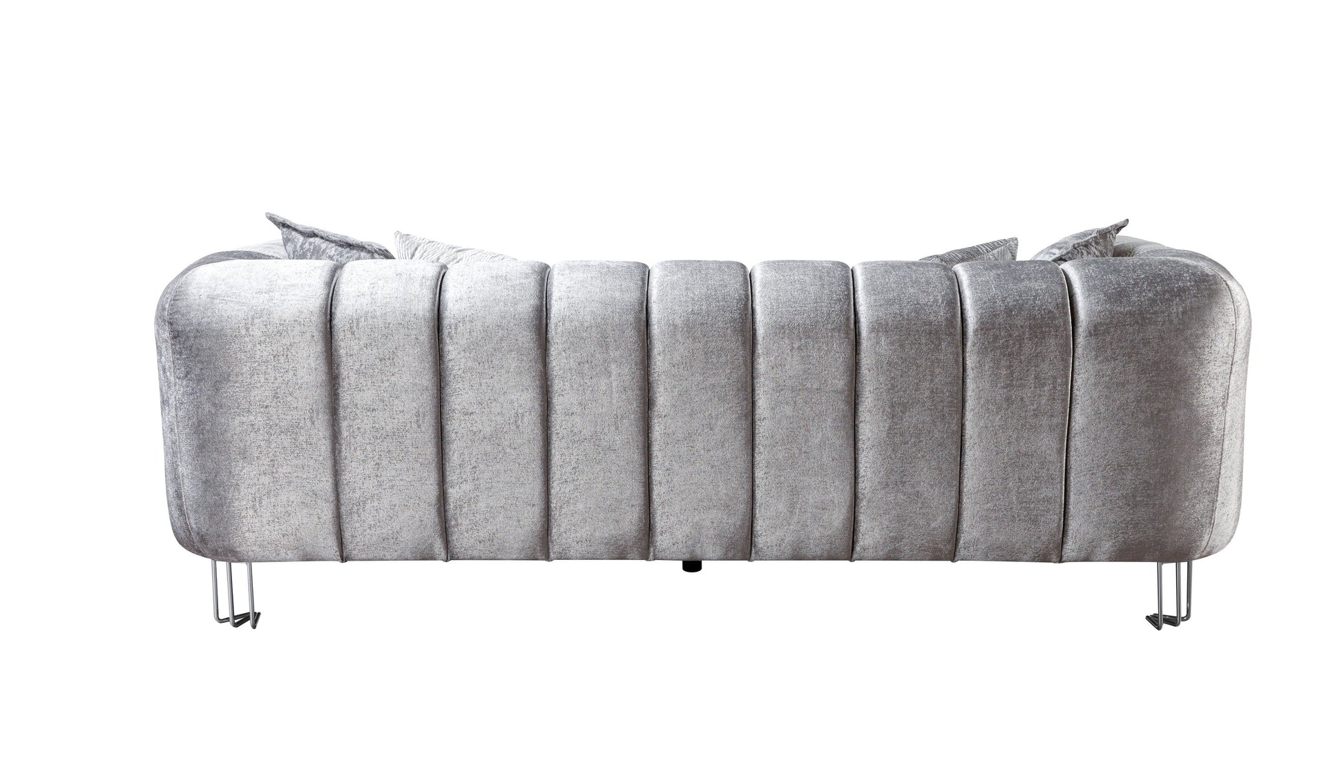 Santana Silver Velvet Sofa 89" & Loveseat 69"