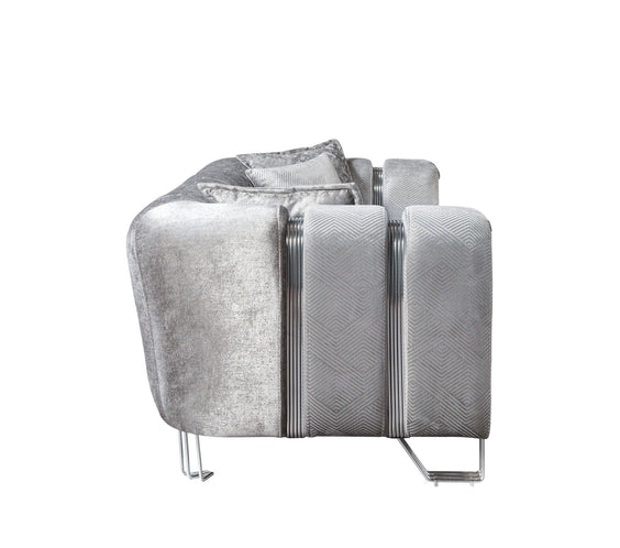 Santana Silver Velvet Sofa 89