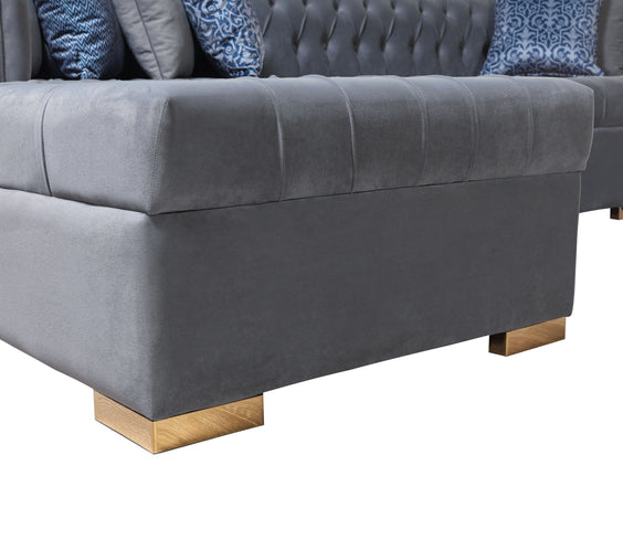 Lauren Gray Velvet Double Chaise 136