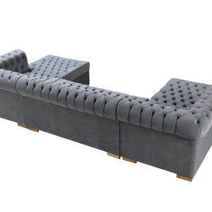 Lauren Gray Velvet Double Chaise 136