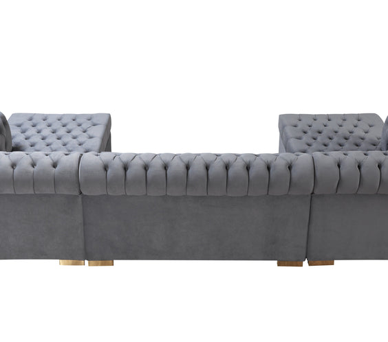 Lauren Gray Velvet Double Chaise 136