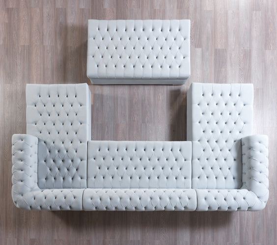 Lauren Pearl Velvet Double Chaise 136