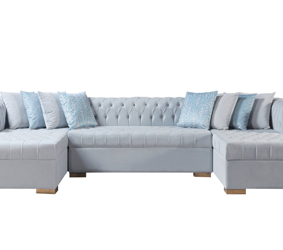 Lauren Pearl Velvet Double Chaise 136