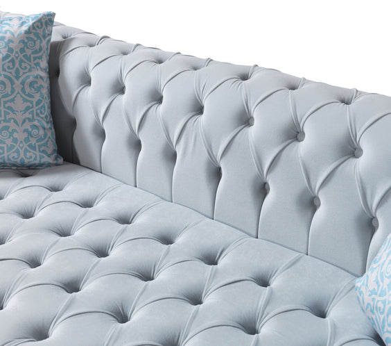 Lauren Pearl Velvet Double Chaise 136
