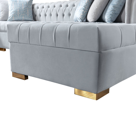 Lauren Pearl Velvet Double Chaise 136