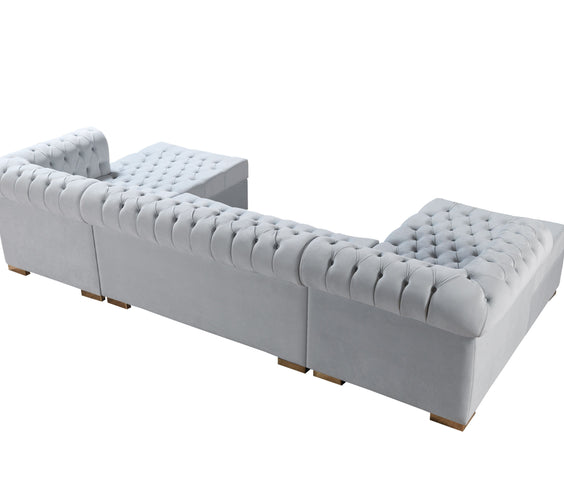 Lauren Pearl Velvet Double Chaise 136