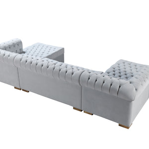 Lauren Pearl Velvet Double Chaise 136