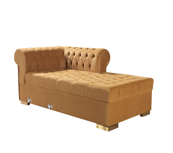 Lauren Mustard Velvet Double Chaise 136
