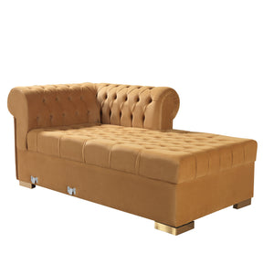 Lauren Mustard Velvet Double Chaise 136