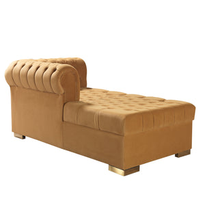 Lauren Mustard Velvet Double Chaise 136