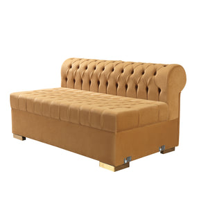 Lauren Mustard Velvet Double Chaise 136