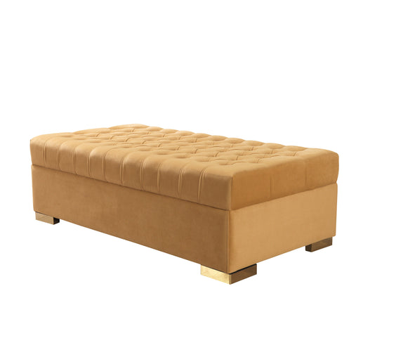 Lauren Mustard Velvet Double Chaise 136
