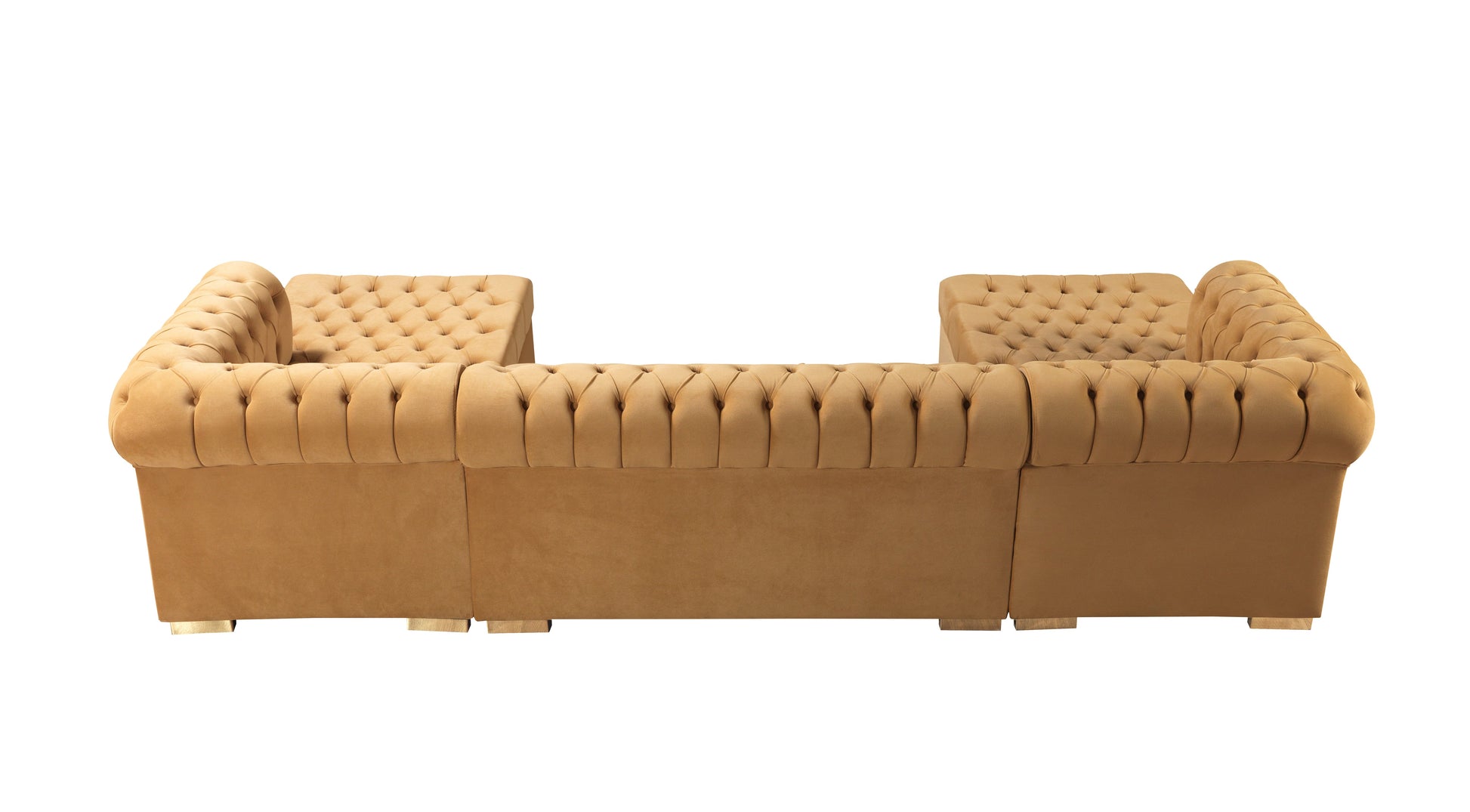 Lauren Mustard Velvet Double Chaise 136" Sectional