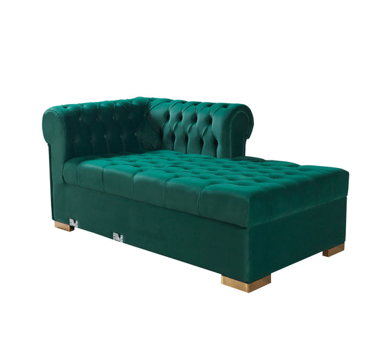 Lauren Green Velvet Double Chaise 136