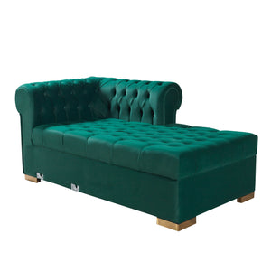 Lauren Green Velvet Double Chaise 136