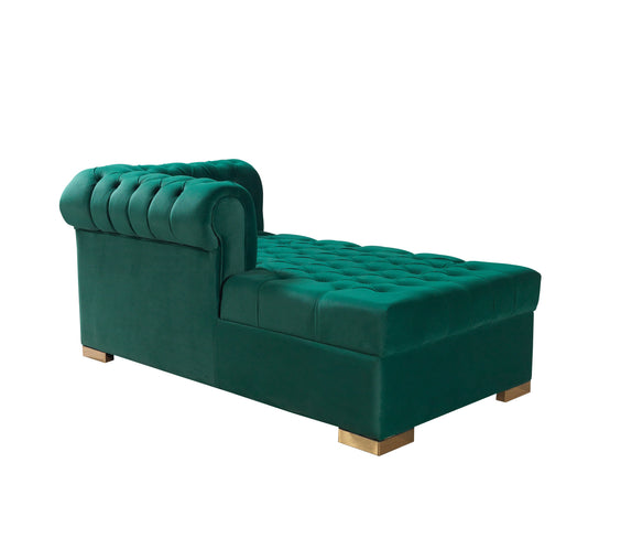 Lauren Green Velvet Double Chaise 136