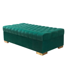 Lauren Green Velvet Double Chaise 136