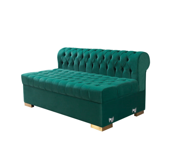 Lauren Green Velvet Double Chaise 136
