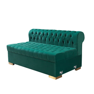 Lauren Green Velvet Double Chaise 136