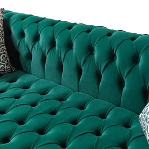 Lauren Green Velvet Double Chaise 136