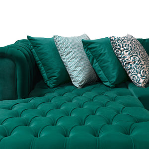 Lauren Green Velvet Double Chaise 136