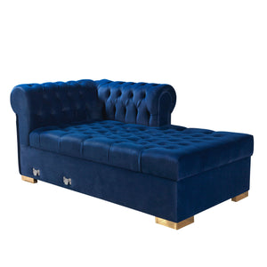 Lauren Navy Velvet Double Chaise 136