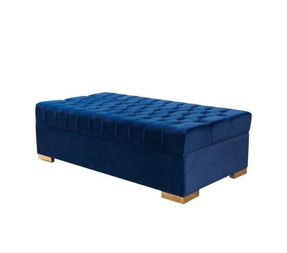 Lauren Navy Velvet Double Chaise 136