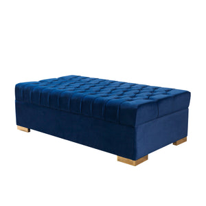 Lauren Navy Velvet Double Chaise 136