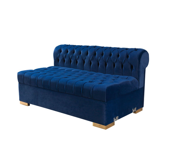 Lauren Navy Velvet Double Chaise 136