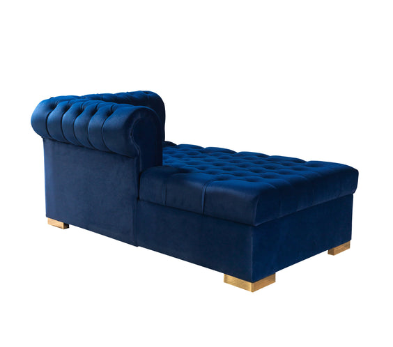 Lauren Navy Velvet Double Chaise 136