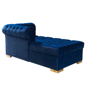 Lauren Navy Velvet Double Chaise 136