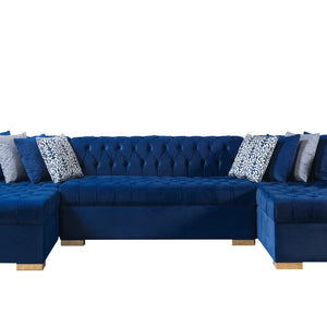 Lauren Navy Velvet Double Chaise 136