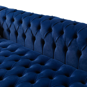 Lauren Navy Velvet Double Chaise 136