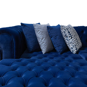 Lauren Navy Velvet Double Chaise 136