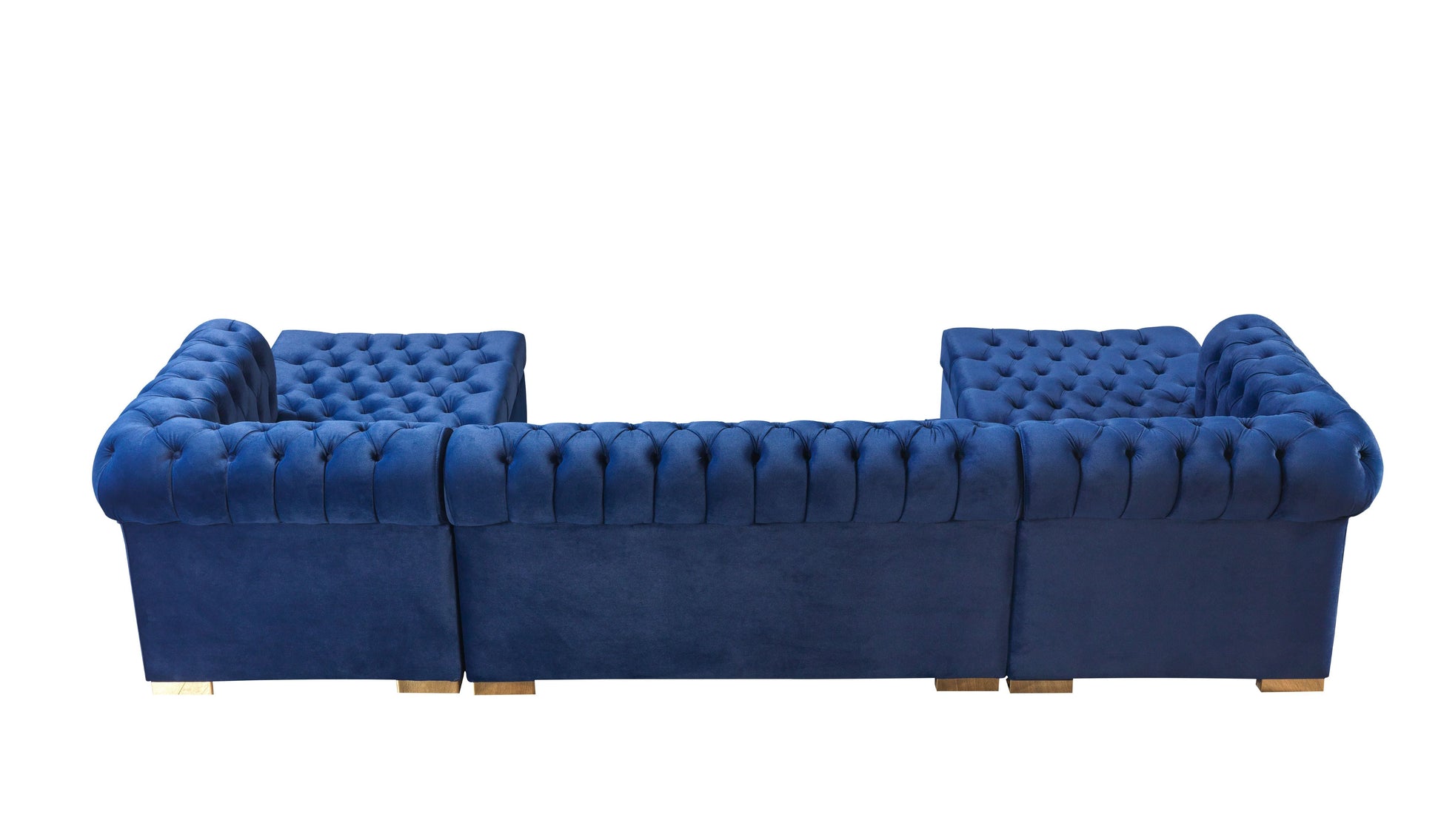 Lauren Navy Velvet Double Chaise 136" Sectional