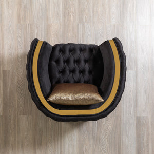 Fanci Black Velvet Chair