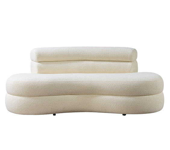 Larissa Ivory Boucle Loveseat