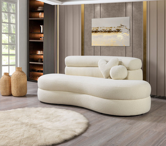 Larissa Ivory Boucle Loveseat