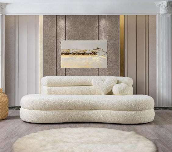 Larissa Ivory Boucle Loveseat