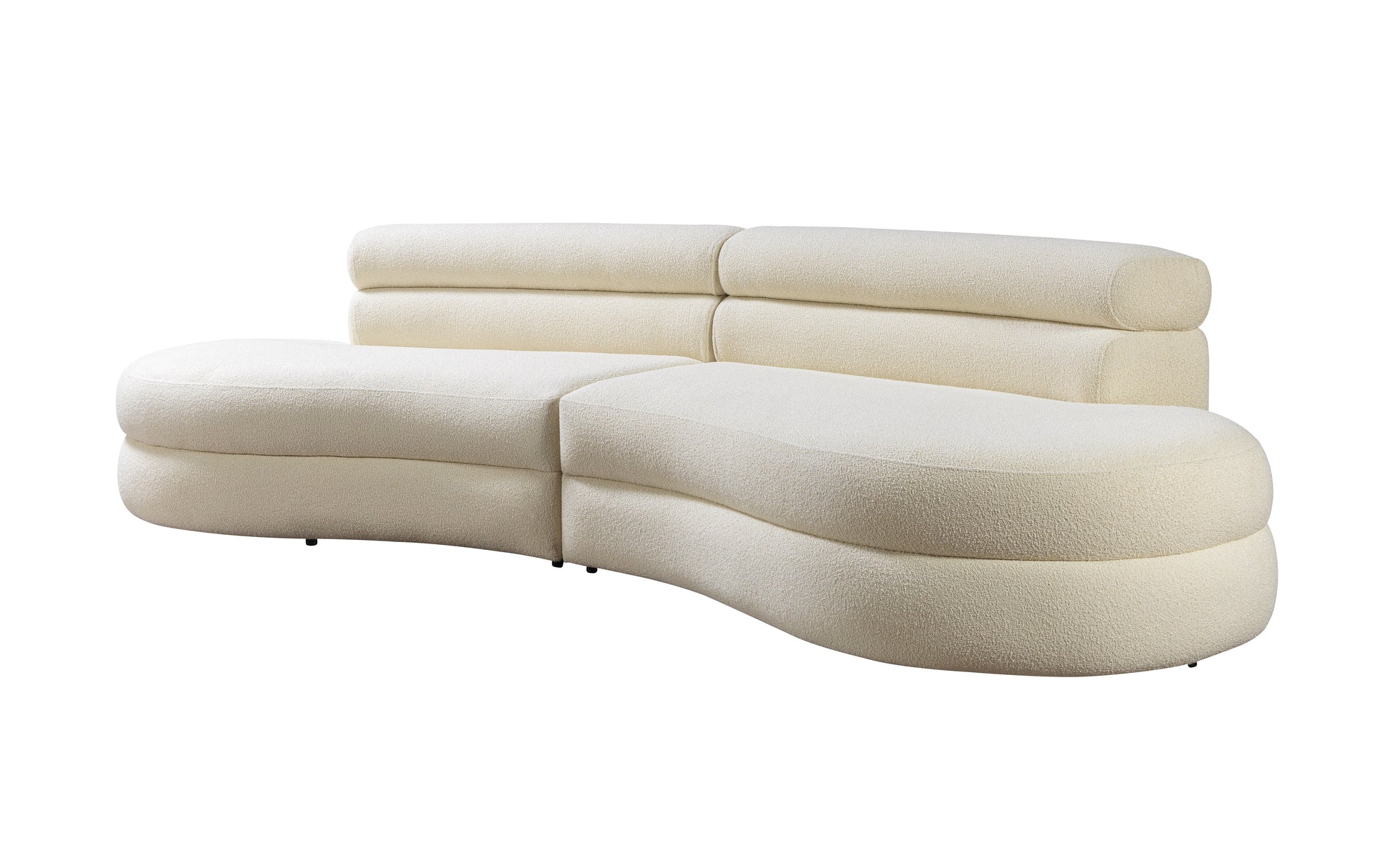 Larissa Ivory Boucle Curved 130" Sectional