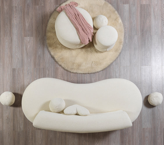 Larissa Ivory Boucle Loveseat