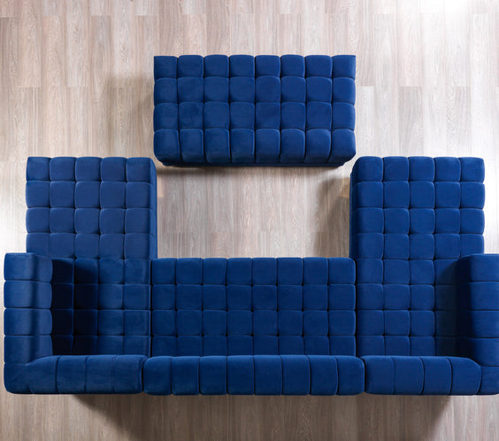 Ariana Blue Velvet Double Chaise 138