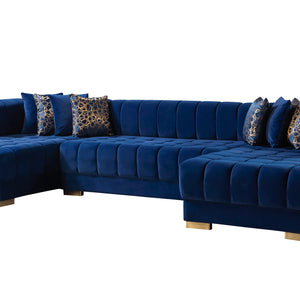 Ariana Blue Velvet Double Chaise 138